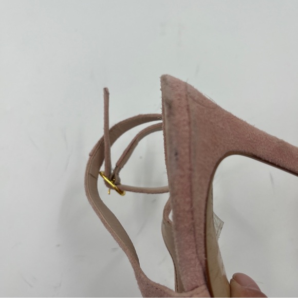Stuart Weitzman Align Pink/blush Suede Heels Sandals -Size 7 - Picture 7 of 13